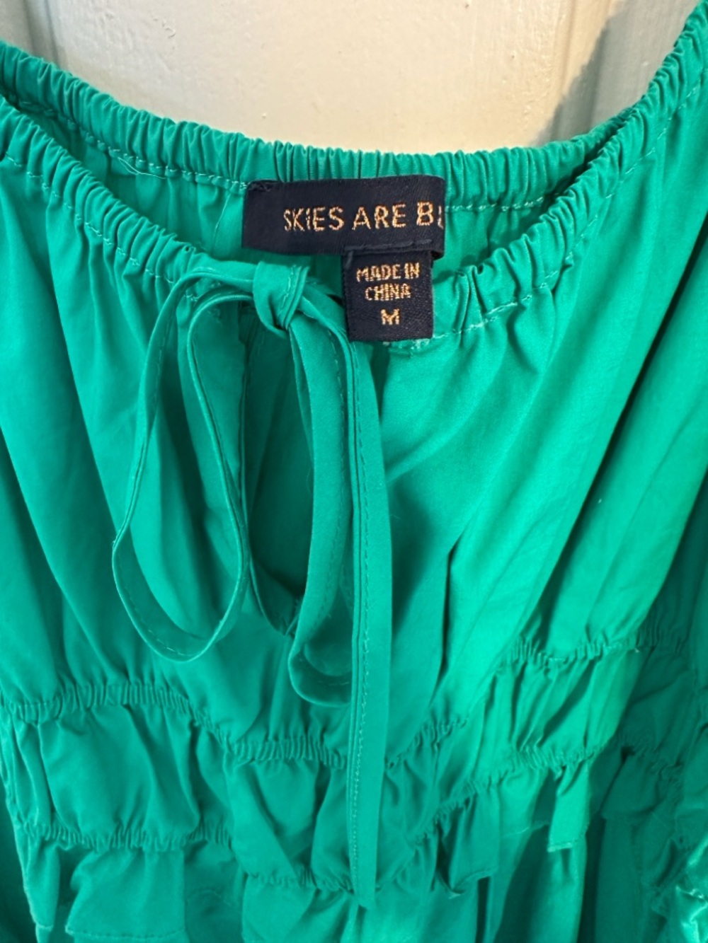 Skies Are Blue Teal Tiered Elastic Waist Dress - Picture 2 of 5